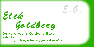 elek goldberg business card